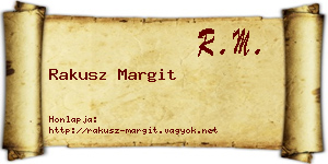 Rakusz Margit névjegykártya
